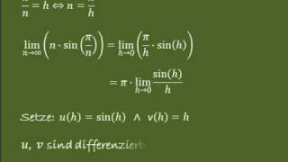Grenzwert des Produktes aus n und dem Sinus des Quotienten aus Pi und n