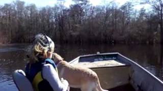 Running the Edisto River near Jacksonboro with kids in John boat