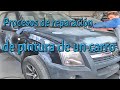 Procesos de reparación de pintura de un carro