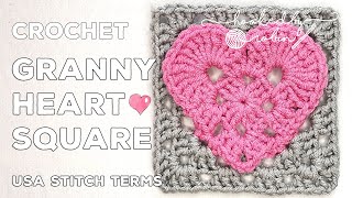 Crochet Granny Heart Square (Turn a Crochet Heart Shape into a Square)