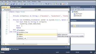 Visual Basic Tutorial 75 Dynamic Arrays 