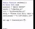 Send email from excel using VBA
