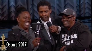 Denzel Washington Holds HILARIOUS Tourist Wedding Ceremony at 2017 Oscars with "Gary from Chicago"