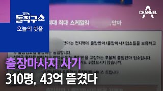 [핫플]출장마사지 사기…310명, 43억 뜯겼다  | 김진의 돌직구 쇼 575회