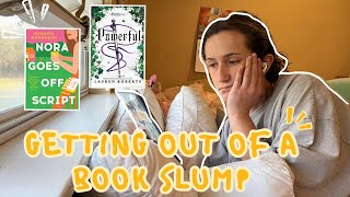 Getting out of a BOOK slump with me 📚🍁| spoiler free reading vlog 🍂