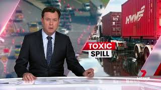 Truck crash spills toxic chemicals outside Sydney Airport | 7 News Australia