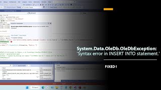 Syntax error in INSERT INTO statement acces database in Visual Studio
