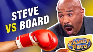 Steve Harvey MOCKED by the board on Family Feud! Insane answers actually up there!