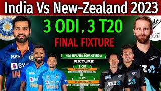 India Vs New Zealand Series 2023 - All Matches Final Schedule | Ind Vs NZ Series 2023 Final Fixture
