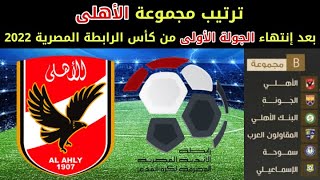 ترتيب مجموعه الاهلي بعد إنتهاء مباريات الجوله الاولي اليوم في كاس الرابطه المصريه 2022