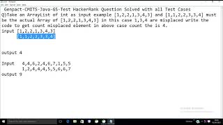 Genpact-CMITS-GS Test HACKER RANK 2021 | JAVA | PROBLEM SOLVING
