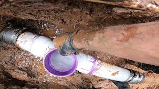 How to install a 2-way cleanout in a four-inch Cast Iron Main Sewer Pipe #plumbing #plumber