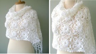 How to crochet a modular shawl for all seasons/bridal shaw