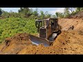The highest Risk Job CAT D6R XL Cutting Hill On Mountain Road Construction Part 1