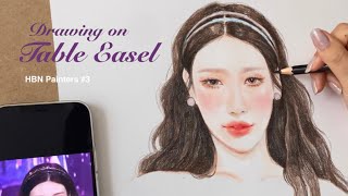 ENG) 색연필로 쉽게 머리카락 그리기! / 테이블이젤 후기 / 레드벨벳 조이 그림❣