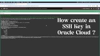 Create an SSH Key in Oracle Cloud