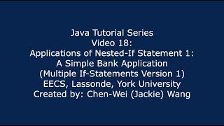 EECS1021 Java Tutorial 18