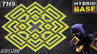New BEST TH9 Base with COPY LINK | Town Hall 9 (TH9) Hybrid Base Design - Clash