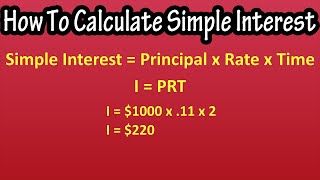 How To Calculate Simple Interest On A Loan Or Investment - Formula For Calculating Simple Interest