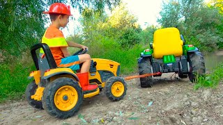 Damian and Darius fun tractor stories compilation