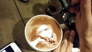 #本日の暇カプチーノ、『リヴァイ兵長＠進撃の巨人』。Levi #ラテアート #Latteart