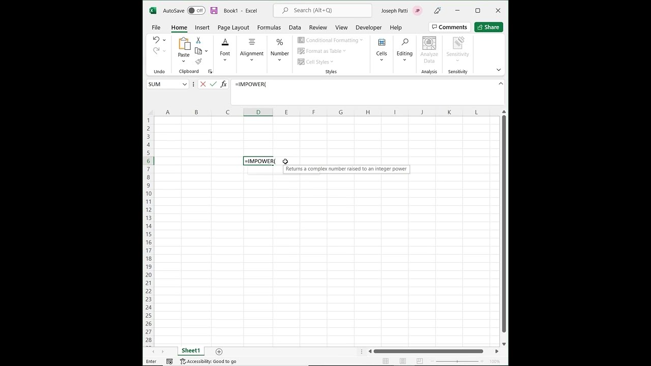 The Learnit minute – IMPOWER function #Excel #Shorts