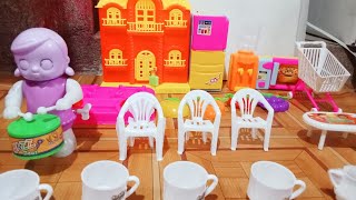 #6 minutes satisfying unboxing doll with kitchen set #unboxing asmr #drem doll house 🏠 unboxing