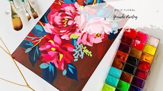 Bold Floral Gouache Painting