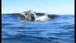 Bodyboarding crazy slab in inch deep water