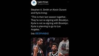 Stephen A Smith- “This is KD and Kyries LAST SEASON with The Nets.” Agree?!! 🤔🤔👀