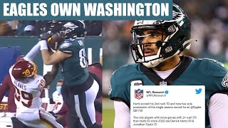 JALEN HURTS AND EAGLES DESTROY WASHINGTON FOOTBALL TEAM WITH RUN GAME