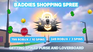 SHOPPING SPREE In Roblox Baddies - SPINNING For Spiked Loverboard!