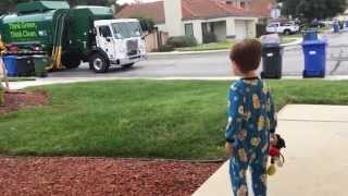 Brody sees a trash truck and goes bonkers! Wait till you see how cool this guy is!