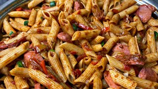 EASY PENNE PASTA RECIPE with sausage....SUPER DELICIOUS