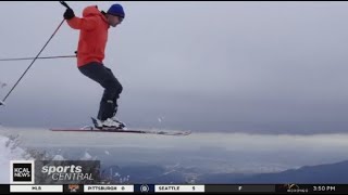 Skiing with downtown LA breathtakingly in view