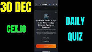 CEX.IO Power Tap Quiz Answer Today l 30 December cex.io Power Quiz Answer l cex.io Question Answer