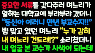 (신청사연) 중요한 서류 놓고간 며느리 일하는 대학교 갔더니 교수한테 뺨을 맞고 있던 며느리 나를 본 교수가 사색이 되는데 /감동사연/사이다사연/라디오드라마/사연라디오