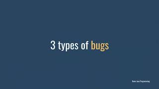 3 Types of Bugs (Basic Java Programming 5)