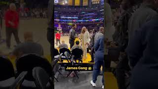 Bronny and Bryce pull up to watch LeBron and the Lakers👀!