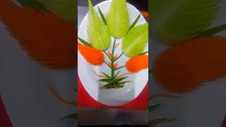My new Garnish Dudhi carrot and spring onion #chef #art #flower #viralvideo