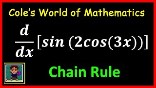 Derivative of sin(2cos(3x)) - Calculus [Trig Derivatives & Chain Rule]