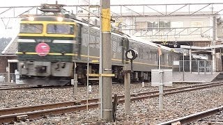 【遅延】寝台特急トワイライトエクスプレス（大阪行き）EF81 114号機［敦］牽引 24系10両　高速通過　北陸本線　芦原温泉駅