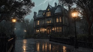 Melancholic Piano Music for Deep Focus \u0026 Relaxation | Rainy Night Ambience | Dark Academia Aesthetic