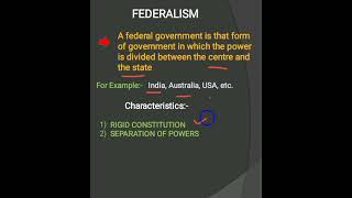 What is FEDERALISM ? #federalism #politicalscience