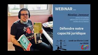 Webinar n°2 : Défendre notre capacité juridique