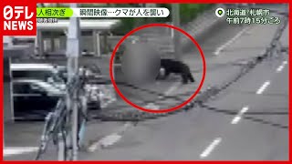 クマが背後から人襲う瞬間も…住宅街で４人ケガ　北海道・札幌（2021年6月18日放送「news zero」より）