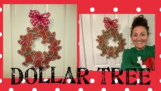 ❤️💚 CUTEST DOLLAR TREE GINGERBREAD WREATH EVER!! ❤️💚