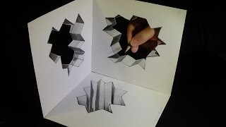 Corner Art - 3D Drawing Holes with Pencil