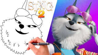 How To Draw PORSHA CRYSTAL from SING 2 | SUPER EASY DISNEY DRAWING