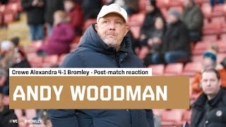 Andy Woodman after defeat to Crewe Alexandra